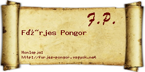 Fürjes Pongor névjegykártya